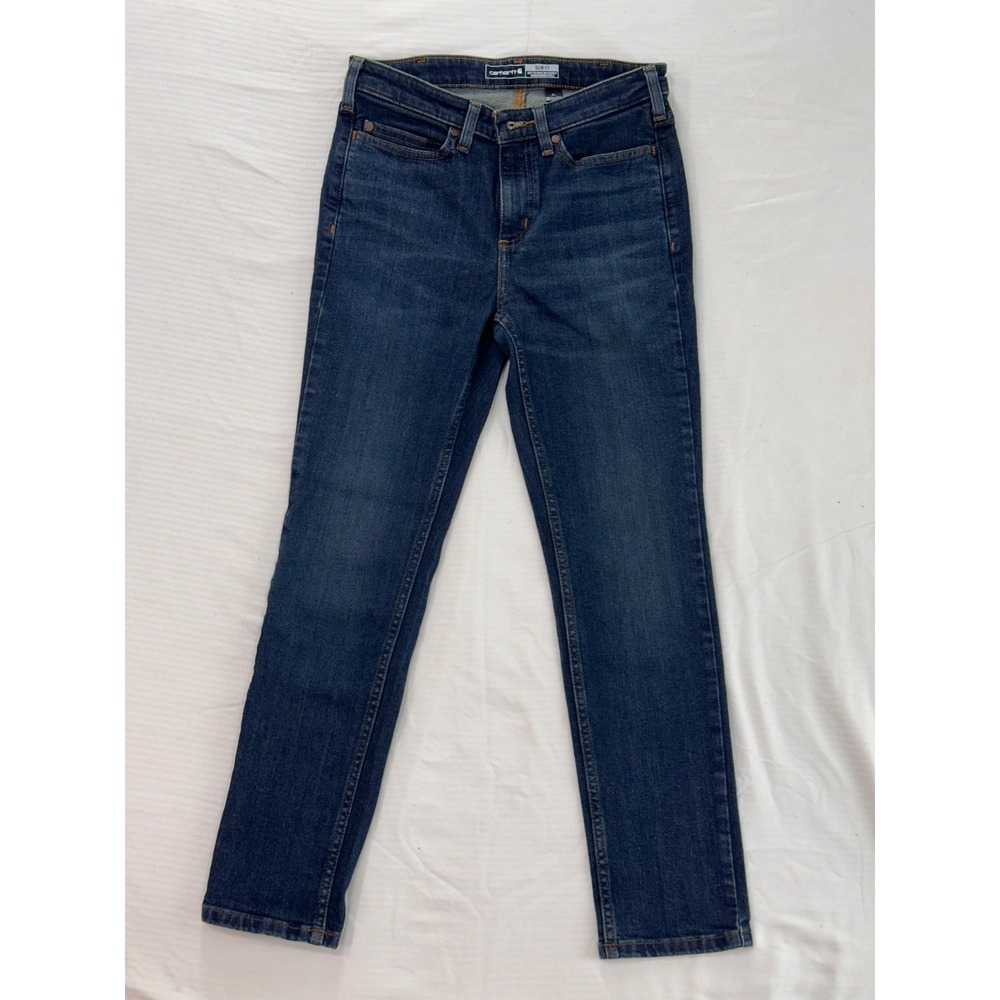 Carhartt Women's Rugged Flex Slim Fit Tapered Jeans Size‎ 6 Short Hazel 104976